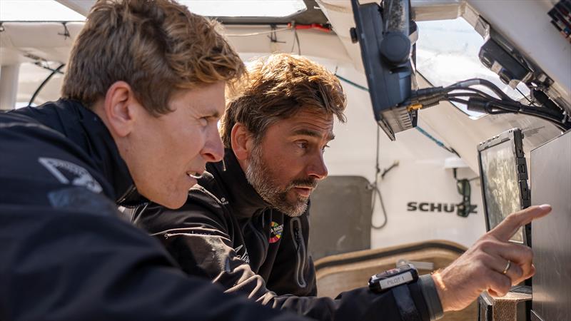 Co-skipper Will Harris and skipper Boris Herrmann in the last moments before the start - Transat CIC Race photo copyright Dani Devine / Team Malizia taken at  and featuring the IMOCA class