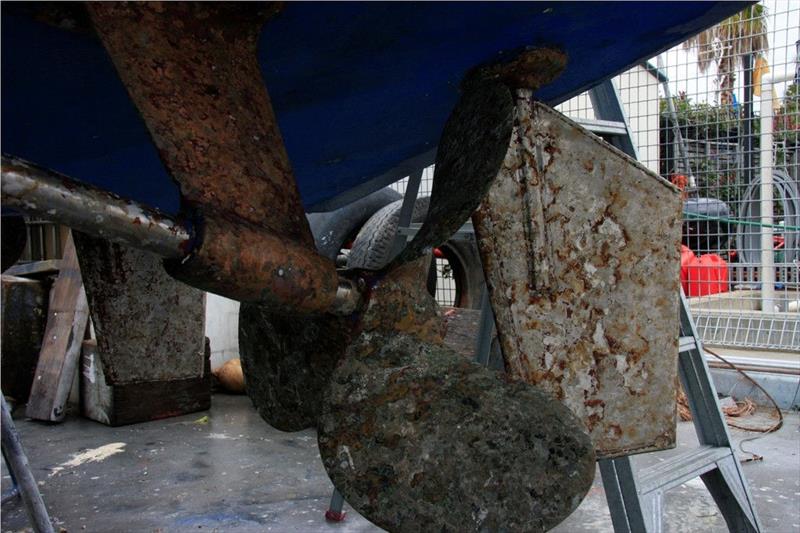 Corrosion can quickly attack metals beneath the waterline photo copyright Mark Rothfield taken at  and featuring the Power boat class