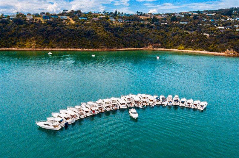 Martha Cove on Melbourne's Port Phillip Bay was the site for a mega raft-up to welcome Riviera's magnificent new 72 Sports Motor Yacht to her new home. - photo © Riviera