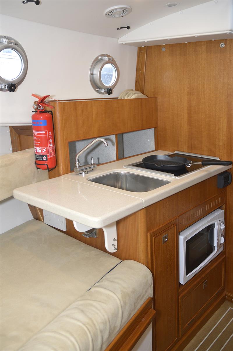 Standard  'no-gas' galley arrangement with diesel-fired hob and microwave fitted as standard. There is an option to have the galley in the wheelhouse photo copyright Barry Pickthall / PPL taken at  and featuring the Power boat class