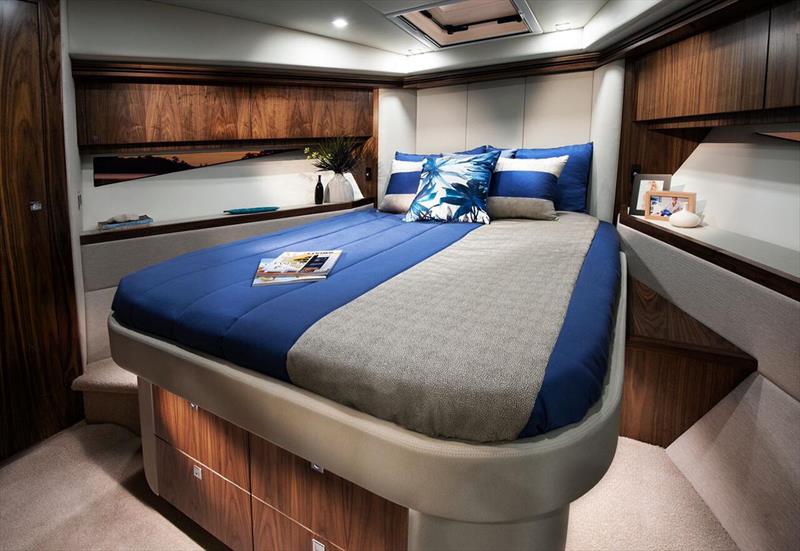 5400 Sport Yacht  - Hull windows bathe the luxurious master stateroom in natural light photo copyright Riviera Australia taken at  and featuring the Power boat class