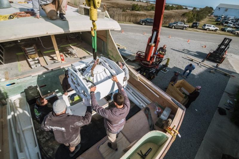 Seakeeper 16 going in! - photo © Bayliss Boatworks