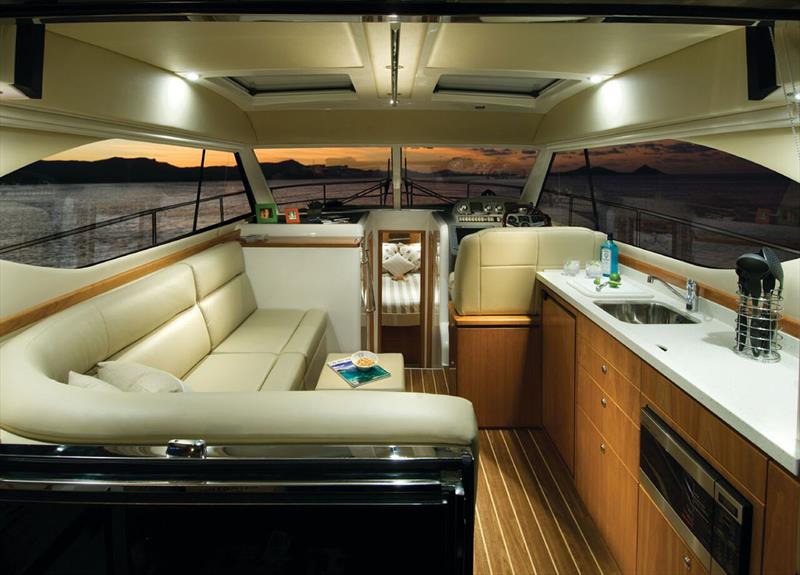 Riviera 3600 Sport Yacht saloon photo copyright Riviera Studio taken at  and featuring the Power boat class