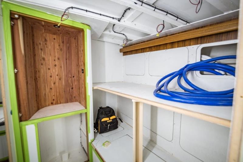 Guest/Crew stateroom hanging locker and air plenum - photo © Bayliss Boatworks