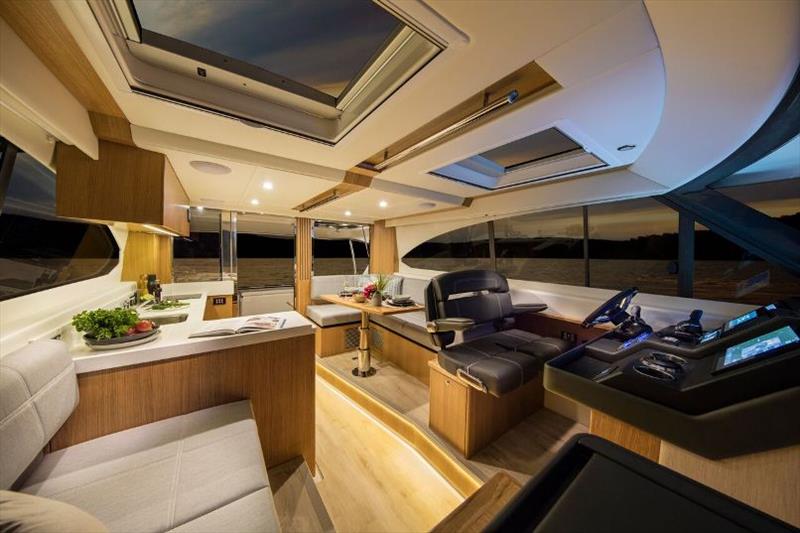 A light and airy saloon of Riviera 395 SUV photo copyright Riviera Australia taken at  and featuring the Power boat class
