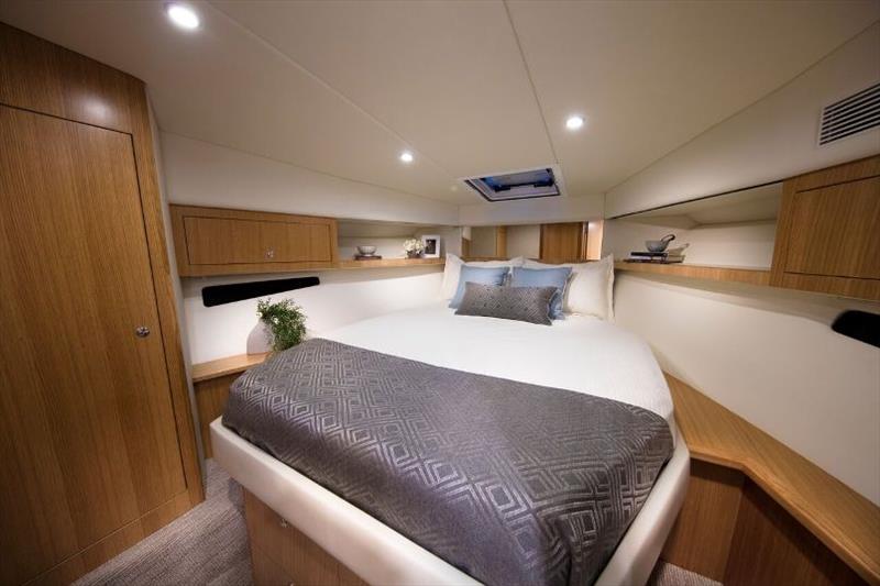 The luxurious master stateroom of the new Riviera 395 SUV photo copyright Riviera Australia taken at  and featuring the Power boat class