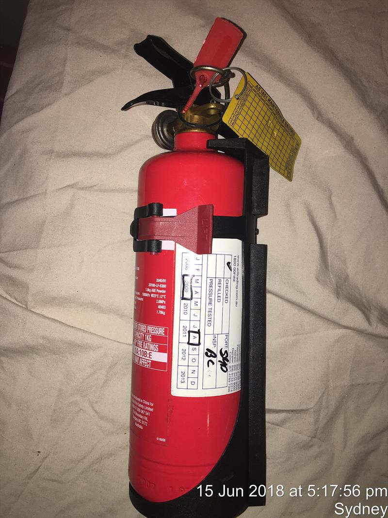 Out of date fire extinguisher photo copyright Roads and Maritime Service taken at  and featuring the Power boat class