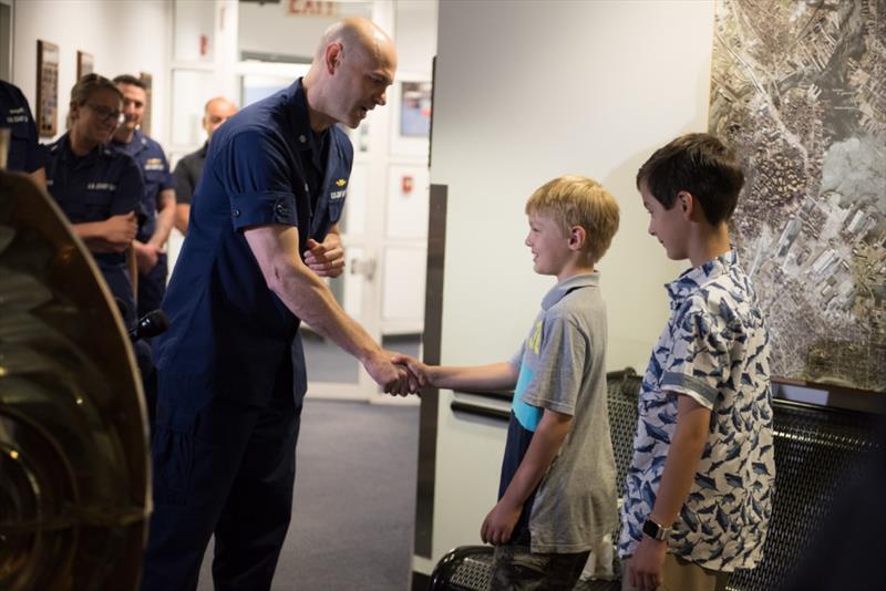 Coast Guard Honors 2 Young Heroes at Sector Boston - photo © Petty Officer 3rd Class Mark Dunn