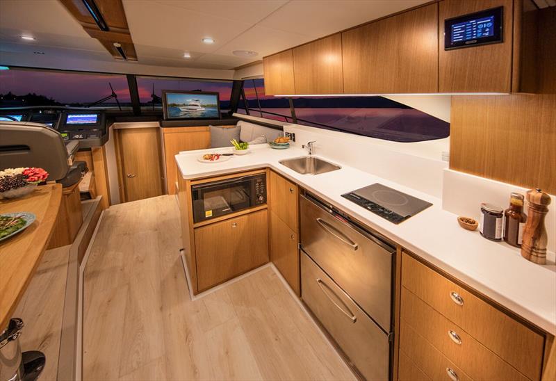 Riviera 39 Sports Motor Yacht - Galley photo copyright Riviera Australia taken at  and featuring the Power boat class