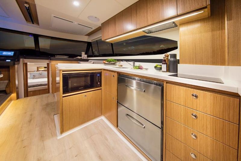 Riviera 395 SUV Galley photo copyright Riviera Australia taken at  and featuring the Power boat class