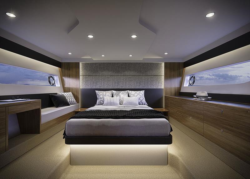 Master Stateroom aboard Maritimo's X50 photo copyright Maritimo taken at  and featuring the Power boat class