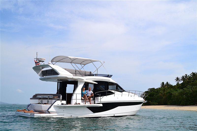 Galeon 460 Fly, side profile photo copyright Galeon taken at  and featuring the Power boat class