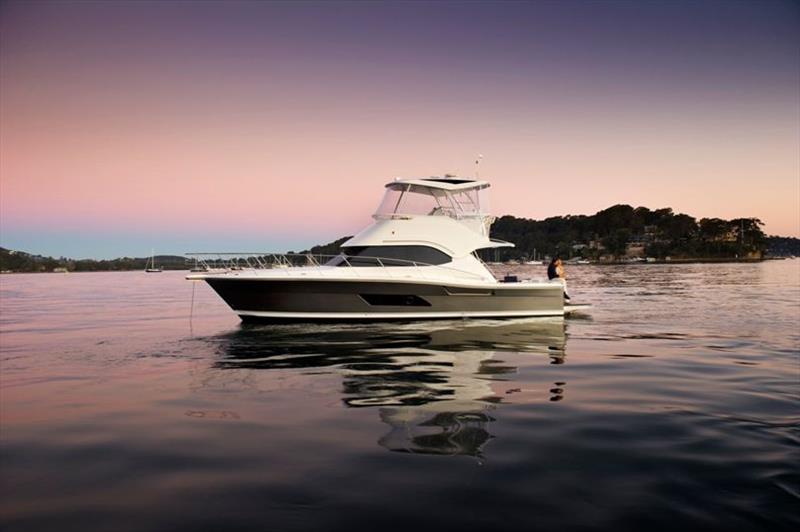 Riviera 43 Open Flybridge anchored photo copyright Riviera Australia taken at  and featuring the Power boat class
