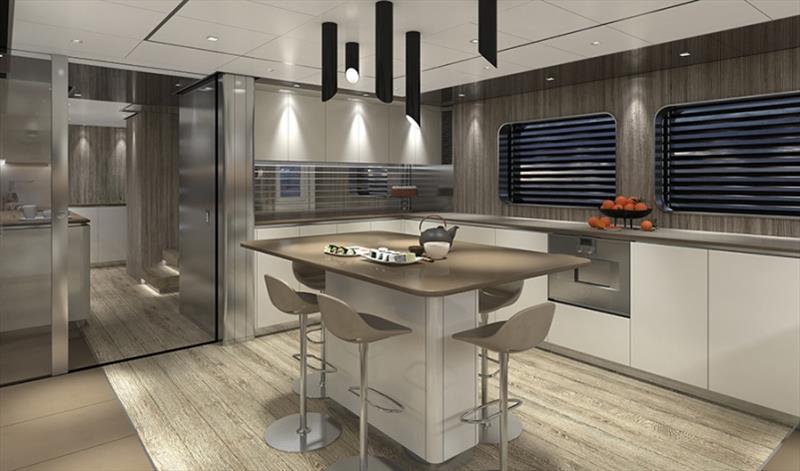 Galley view - Tankoa hybrid S502 Elettra photo copyright Tankoa Yachts taken at  and featuring the Power boat class