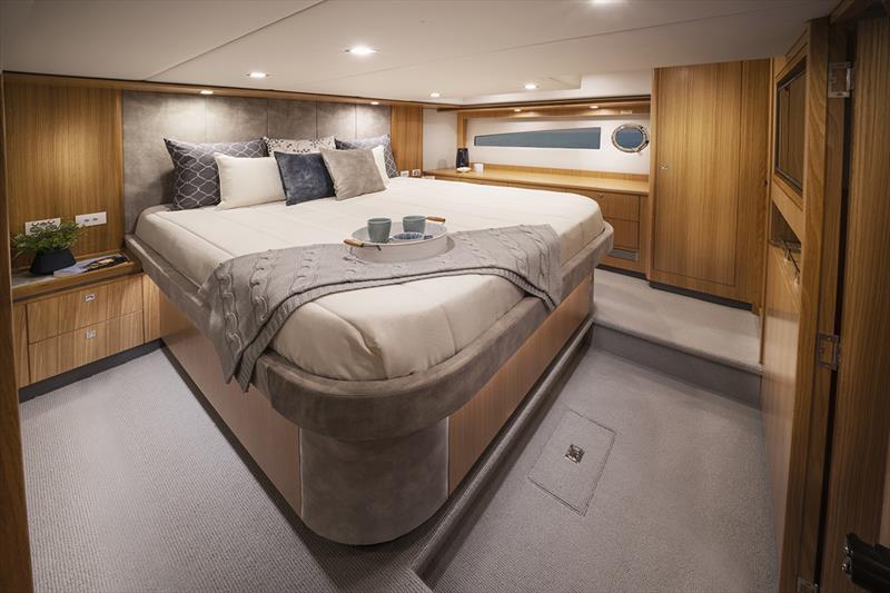 Riviera 5400 Sport Yacht Platinum Edition Master Stateroom photo copyright Riviera Studio taken at  and featuring the Power boat class