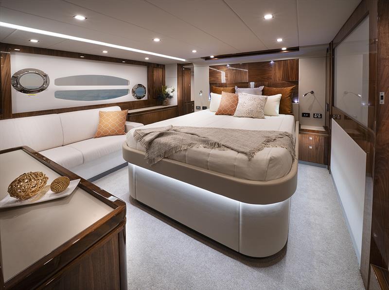Riviera 6000 Sport Yacht Platinum Edition Master Stateroom photo copyright Riviera Studio taken at  and featuring the Power boat class