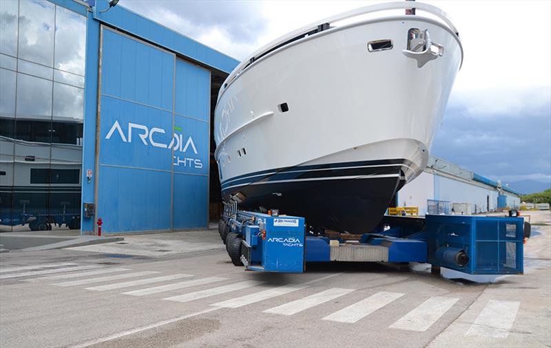 Arcadia Yachts A85 hull #16 photo copyright Sand Peopl taken at  and featuring the Power boat class