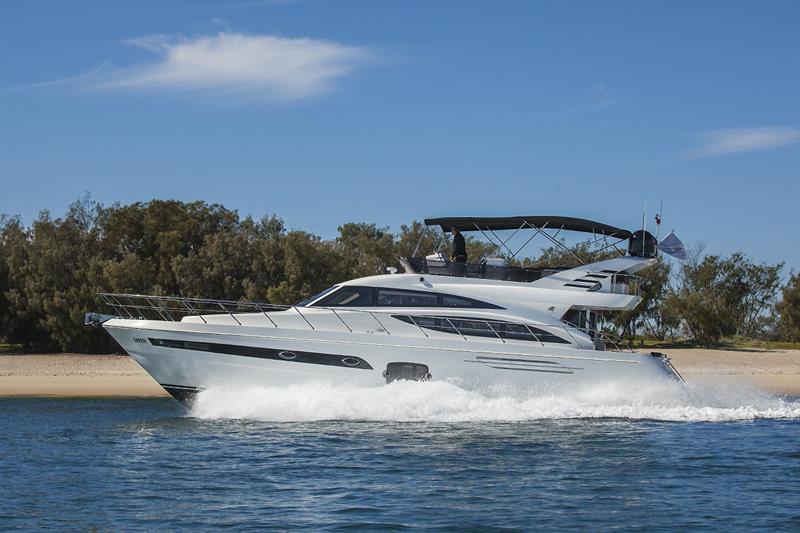 Elegant lines of the Longreef 60 SX are great stationery and under way - photo © John Curnow
