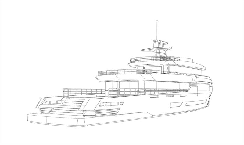 Tommaso Spadolini reveals a new 43-metre design project photo copyright Tommaso Spadolini taken at  and featuring the Power boat class