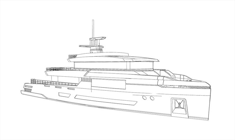 Tommaso Spadolini reveals a new 43-metre design project photo copyright Tommaso Spadolini taken at  and featuring the Power boat class
