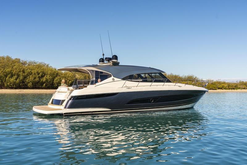Riviera 5400 Sport Yacht Platinum Edition anchored photo copyright Riviera Studio taken at  and featuring the Power boat class