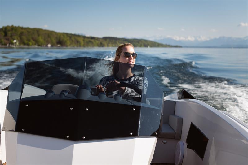 Frauscher Shipyard's new fully electric 740 Mirage Air powered by Torqeedo's Deep Blue 100i photo copyright Christian Brecheis taken at  and featuring the Power boat class