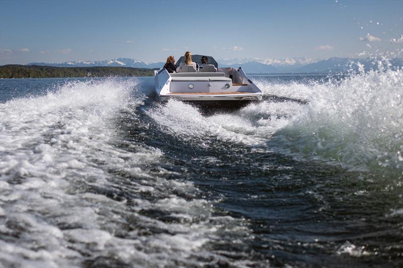 Frauscher Shipyard's new fully electric 740 Mirage Air powered by Torqeedo's Deep Blue 100i photo copyright Christian Brecheis taken at  and featuring the Power boat class