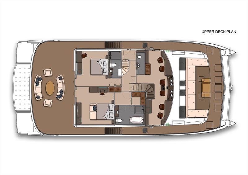 Upper Deck Plan - New AmaSea 84 catamaran - photo © AmaSea Yachts