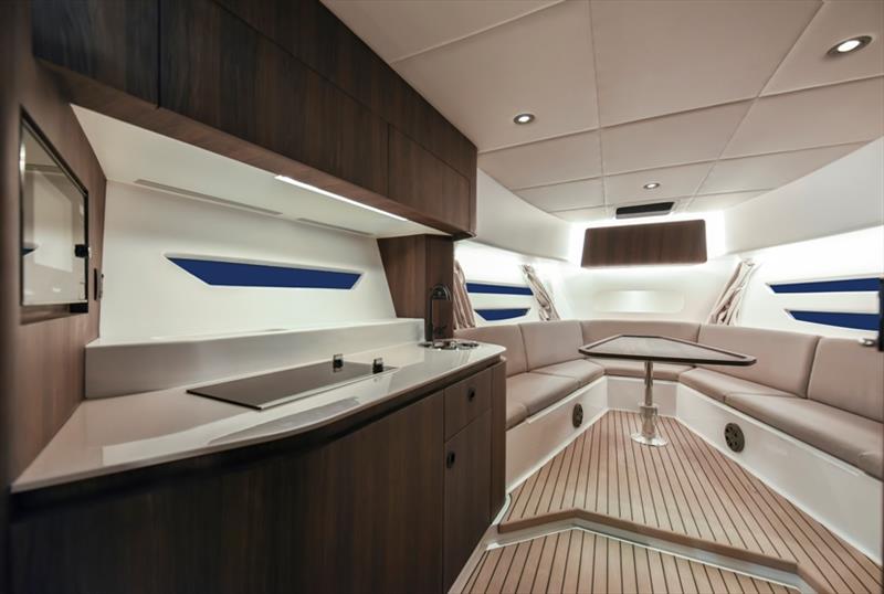 Oryx 379 - Galley and Forward seating photo copyright Oryx Yachts taken at  and featuring the Power boat class