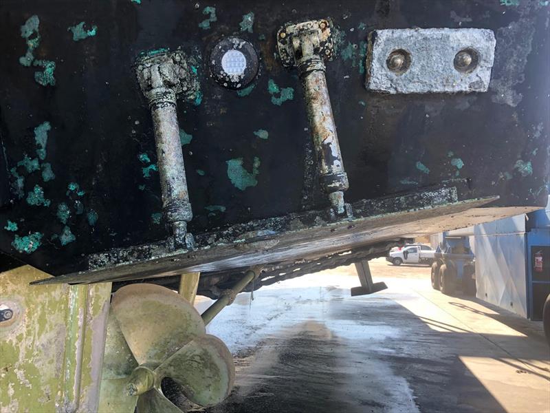 Common overprotection - loss of propeller coating and antifoul - photo © Marine Protection Systems (Australia) 