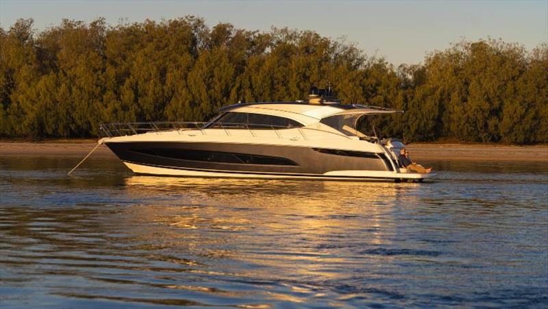 Riviera 5400 Sport Yacht Platinum Edition anchored photo copyright Riviera Australia taken at  and featuring the Power boat class