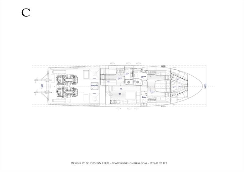 Layout C - Otam 70HT photo copyright Otam Yachts taken at  and featuring the Power boat class