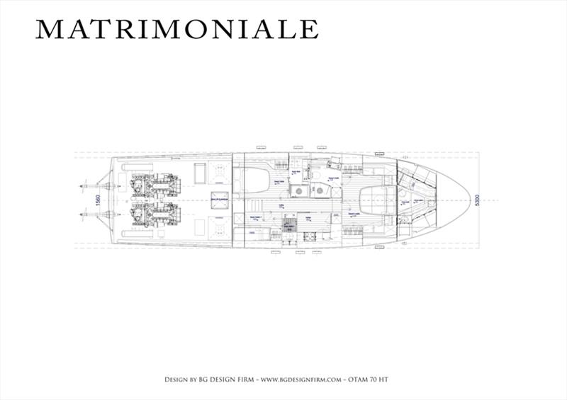Layout A - Otam 70HT photo copyright Otam Yachts taken at  and featuring the Power boat class