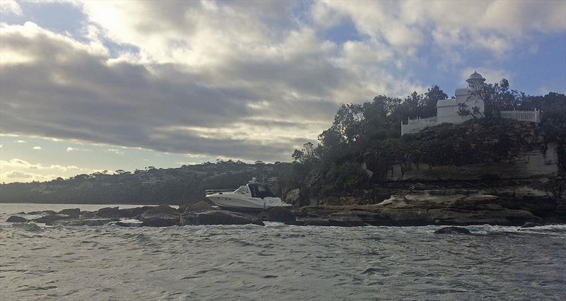 Sea Ray 425 high and dry and Grotto Point opposite Balmoral just after Middle Head, Sydney photo copyright Photo supplied taken at  and featuring the Power boat class