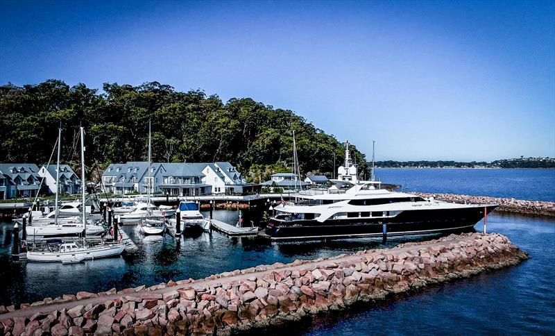 M/Y Mischief berthed at the Anchorage photo copyright Maddie Spencer taken at  and featuring the Power boat class