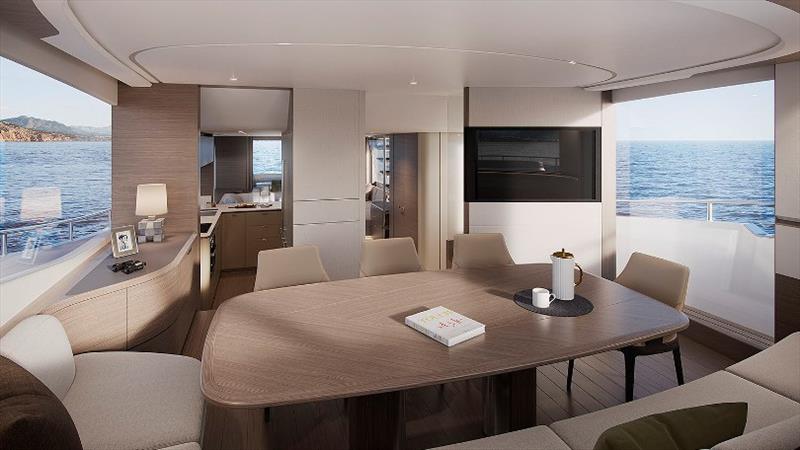 Princess X80 - interior dining area photo copyright Princess Yachts taken at  and featuring the Power boat class