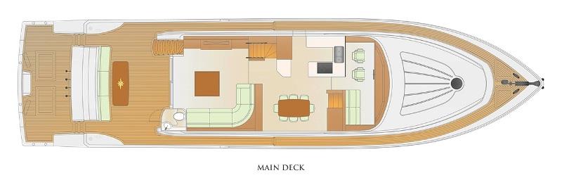Johnson 80 main deck photo copyright Johnson Yachts taken at  and featuring the Power boat class