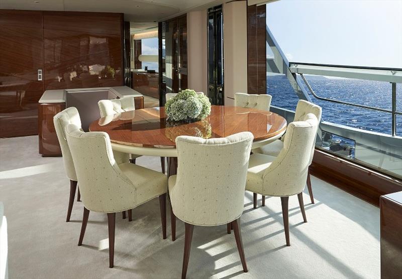 X95 slot 2 interior dining area - 8 seats photo copyright Princess Yachts taken at  and featuring the Power boat class