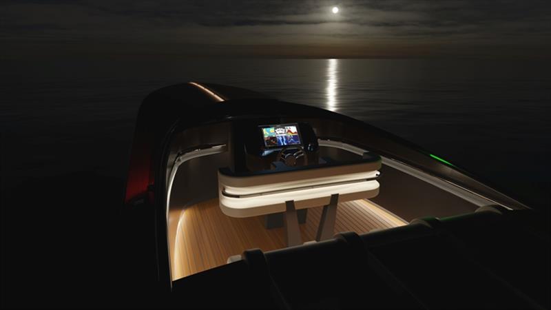G-Fifty in the moonlight . The new project suits the need of our times, as the high-tech materials choosen and the adoption of an international name clearly indicate photo copyright PMP Design taken at  and featuring the Power boat class