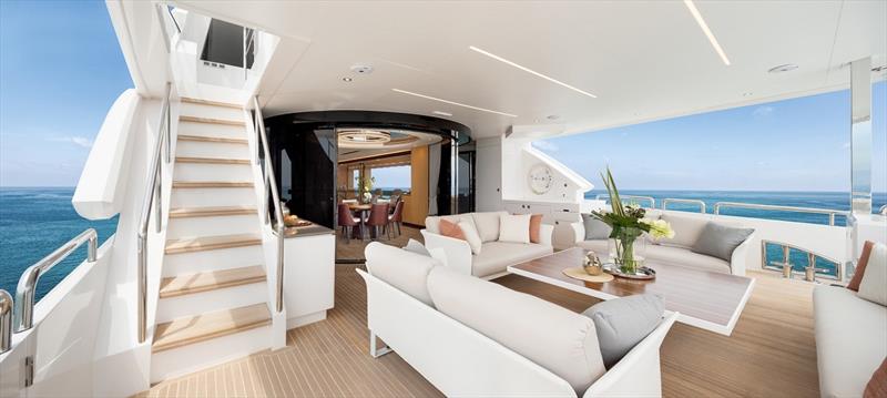 Horizon FD102, To-Kalon - Aft Deck photo copyright Horizon Yachts taken at  and featuring the Power boat class