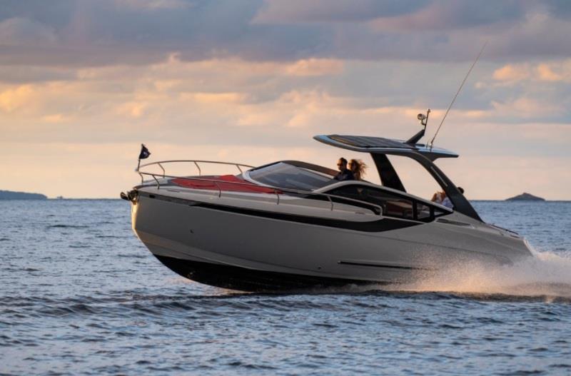 Fairline's F//LINE 33 with new hard top option photo copyright Fairline Yachts taken at  and featuring the Power boat class