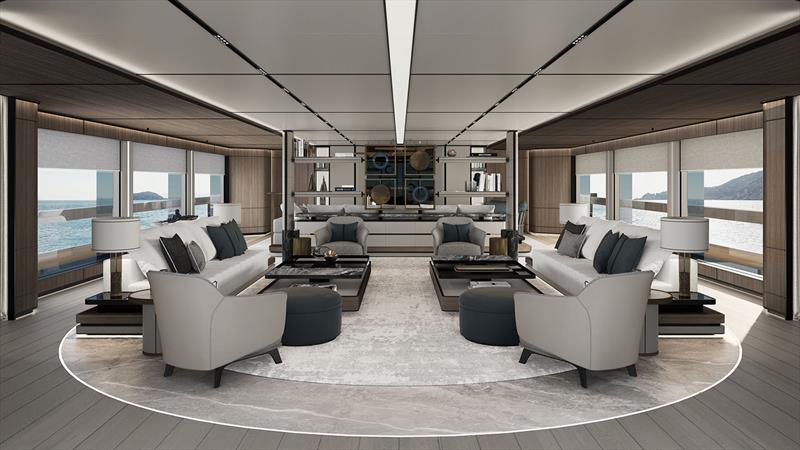 ISA Gran Turismo 70m - Main salon photo copyright ISA Yachts taken at  and featuring the Power boat class