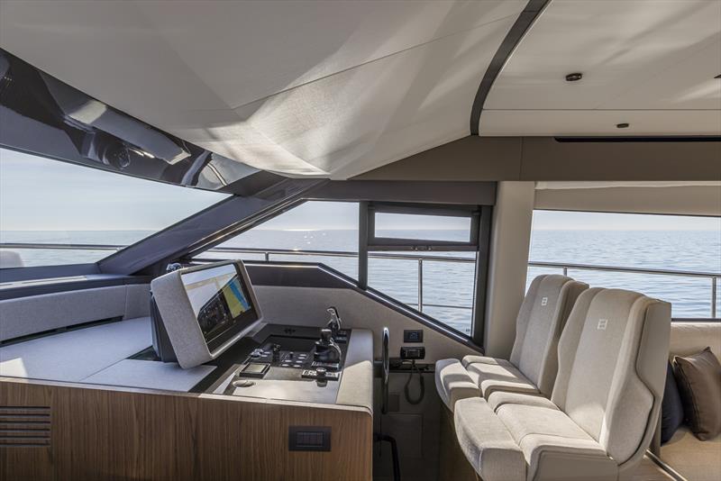 Ferretti Yachts 580 pilot station photo copyright Ferretti Yachts taken at  and featuring the Power boat class