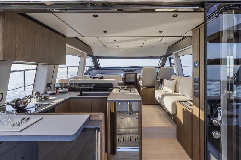 Ferretti Yachts 580 salon photo copyright Ferretti Yachts taken at  and featuring the Power boat class