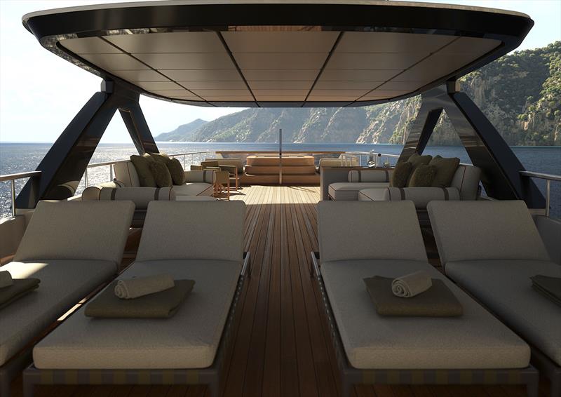 Navetta 38 - Sun deck photo copyright Custom Line taken at  and featuring the Power boat class