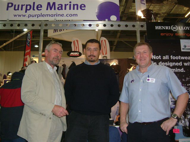 Dick Sanders AVA, Francisco Hueso Duran and Greg O'Brien, Managing Director of Purple Marine in 2006 - photo © Purple Marine