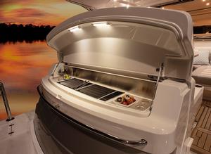 Integrated and self-contained BBQ into the coaming of the transom. - Riviera 4800 Sport Yacht photo copyright Riviera Australia taken at  and featuring the  class