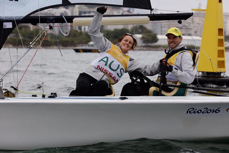 Gold for Daniel Fitzgibbon and Liesl Tesch (AUS) at the Rio 2016 Paralympic Sailing Competition photo copyright Richard Langdon / Ocean Images taken at  and featuring the SKUD 18 class