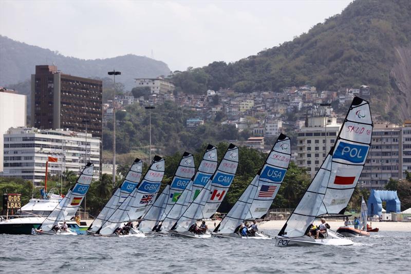 SKUD 18 fleet at the Rio 2016 Paralympic Sailing Competition photo copyright Richard Langdon / Ocean Images taken at  and featuring the SKUD 18 class