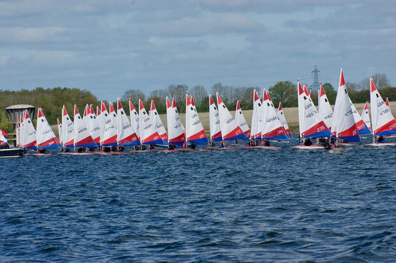 5.3 fleet start line during the ITCA GBR NS3 Inlands at Grafham Water photo copyright John Blackman Northwood taken at Grafham Water Sailing Club and featuring the Topper class